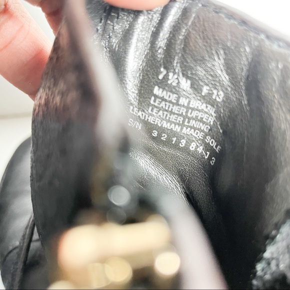 TORY BURCH Leather Moto Bootie Boots Heeled Strap Detail Size 7.5 - Picture 6 of 10